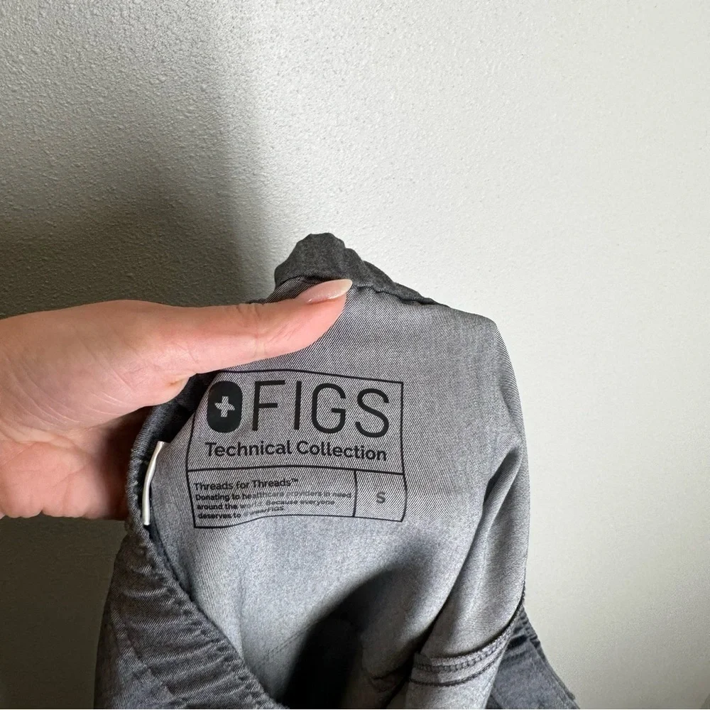 Figs Cairo Cargo Scrub Pants Graphite Gray Size S Men’s Elastic Waist Drawcord